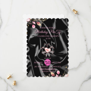Invitation d'anniversaire 27 ans rose scintillant