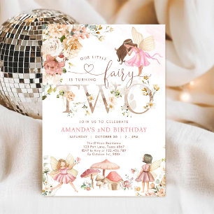 Invitation d'anniversaire 2 ans Fée Fleur Sauvage 