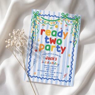Invitation d'anniversaire 2 ans garçon Ready Two P