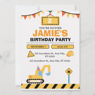 Invitation d'anniversaire 2 ans Garçons Camion de 