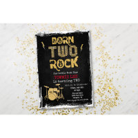 Invitation d'anniversaire 2 ans NÉ DEUX Rock Star