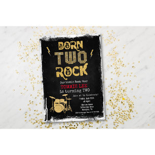 Invitation d'anniversaire 2 ans NÉ DEUX Rock Star