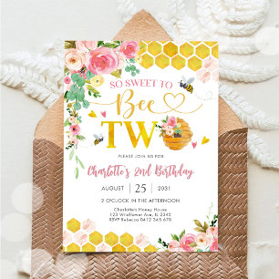 Invitation d'anniversaire 2 ans Thème Abeille