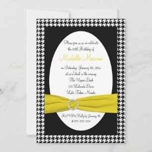 Invitation d'anniversaire 30 ans à carreaux noir e