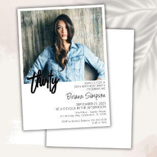 Invitation d'anniversaire 30 ans avec photo