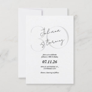 Invitation d'anniversaire 30 ans moderne et simple