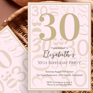 Invitation d'anniversaire 30 ans pour elle en rose