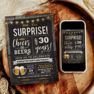 Invitation d'anniversaire 30 ans Surprise Cheers a