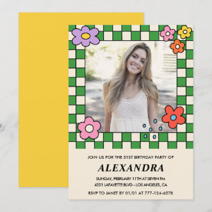 Invitation d'anniversaire 31 ans fille Floral Rétr
