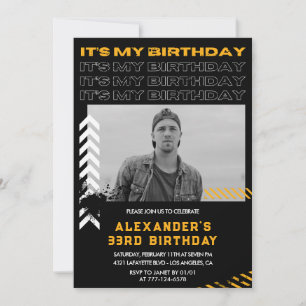 Invitation d'anniversaire 33 ans Hommes Photo Pein