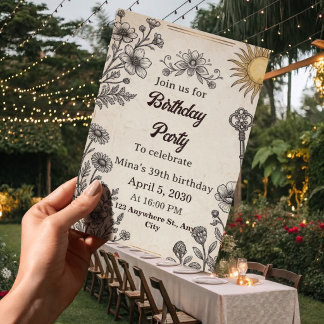 Invitation d'anniversaire 39 ans femmes