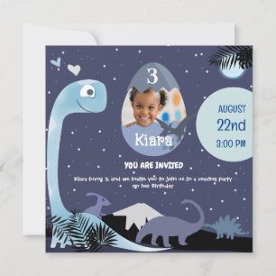 Invitation d'anniversaire 3 ans sur le thème des d