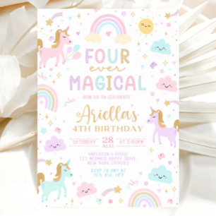 Invitation d'anniversaire 4 ans de sirène, Quatre