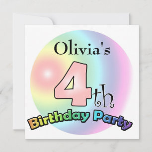Invitation d'anniversaire 4 ans fille
