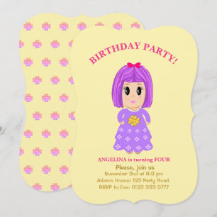 Invitation d'anniversaire 4 ans pour jolie fille