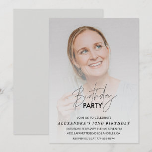 Invitation d'anniversaire 52 ans Fête d'anniversai