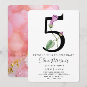 Invitation d'anniversaire 5 ans avec photo personn