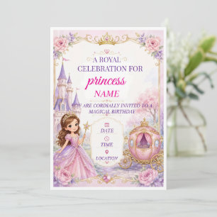 Invitation d'anniversaire 5 ans de la Princesse M
