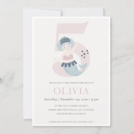 Invitation d'anniversaire 5 ans de petite sirène r