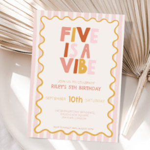 Invitation d'anniversaire 5 ans Five Is a Vibe Pas