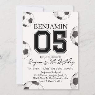 Invitation d'anniversaire 5 ans garçon football -