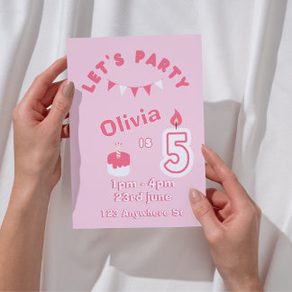 Invitation d'anniversaire 5 ans Sparkle & Fun