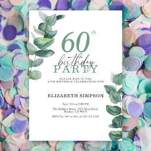 Invitation d'anniversaire 60 ans au eucalyptus aqu