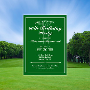 Invitation d'anniversaire 60 ans thème golf classi