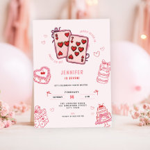 Invitation d'anniversaire 6 7 pour filles, rose po