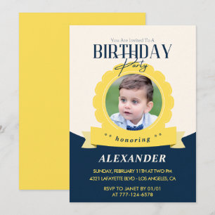 Invitation d'anniversaire 6 ans moderne pour enfan