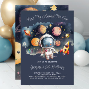 Invitation d'anniversaire 6 ans Planètes Espace Ex