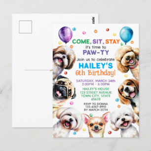 Invitation d'anniversaire 6 ans Thème Chien