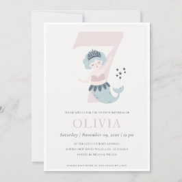 Invitation d'anniversaire 7 ans de petite sirène r