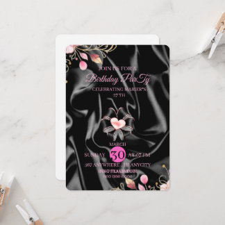 Invitation d'anniversaire 7 ans étincelante rose27