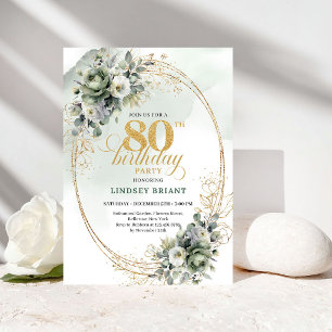 Invitation d'anniversaire 80 ans Sophisticated Gre