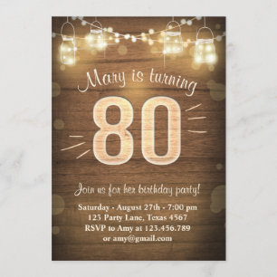 Invitation d'anniversaire 80e anniversaire Vintage