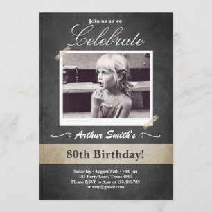Invitation d'anniversaire 80e anniversaire Vintage