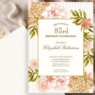 Invitation d'anniversaire 83 ans Fleurs d'Automne