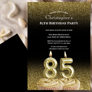 Invitation d'anniversaire 85 ans pour lui noir et 
