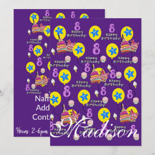 Invitation d'anniversaire 8 ans Anniversaire #8 Vi