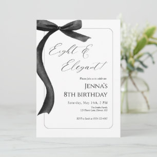 Invitation d'anniversaire 8 ans Black Bow