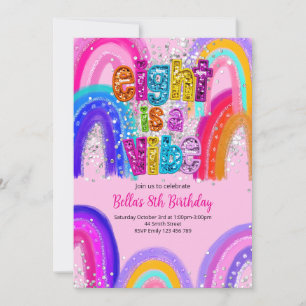 Invitation d'anniversaire 8 ans 'Eight is a Vibe'
