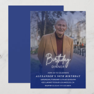 Invitation d'anniversaire 90 ans Dîner photo homme