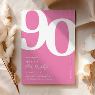 Invitation d'anniversaire 90 ans jolie rose