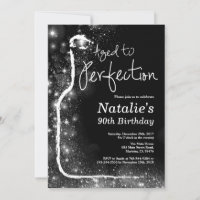 Invitation d'anniversaire 90 ans pour du vin. Viei
