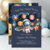 Invitation d'anniversaire 9 ans pour les planètes