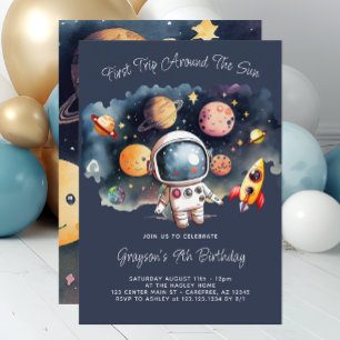 Invitation d'anniversaire 9 ans pour les planètes