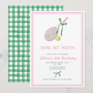 Invitation d'anniversaire à carreaux preppy de ten