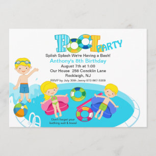 Invitation d'anniversaire à la Blue Kids Pool