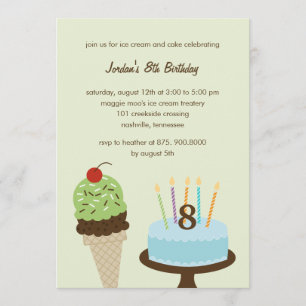 Invitation d'anniversaire à la crème de glace et a